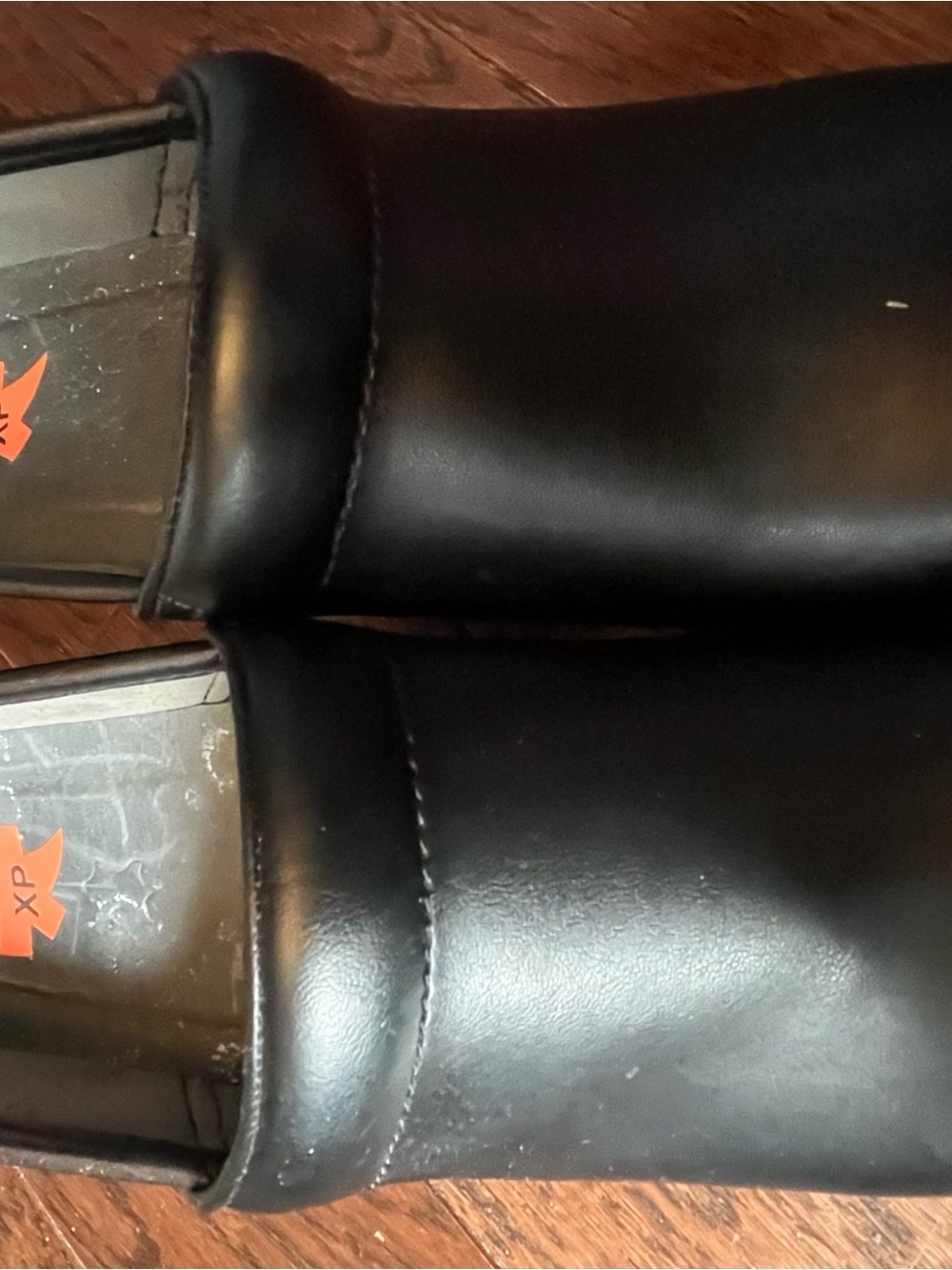 Black Leather Slip-On Mules for Women